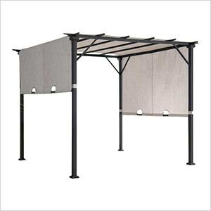 9 x 9 Steel Frame Pergola with Adjustable Canopy Roof (Light Gray)
