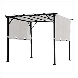 9 x 9 Steel Frame Pergola with Adjustable Canopy Roof (White)