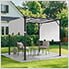 9 x 9 Steel Frame Pergola with Adjustable Canopy Roof (White)