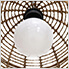 Outdoor Wicker Chandelier Hanging Light Fixture with Remote Control (Light Brown)