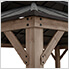 12 x 16 Wooden 2-Tier Aluminum Hardtop Gazebo with Ceiling Hook (Black Roof)