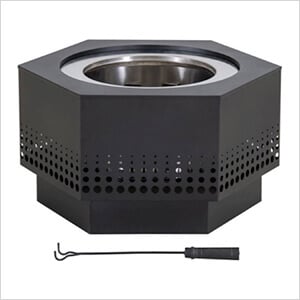 28-Inch Black Steel Wood Burning Outdoor Smokeless Fire Pit