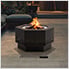 28-Inch Black Steel Wood Burning Outdoor Smokeless Fire Pit