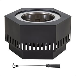28-Inch Black Steel Wood Burning Outdoor Smokeless Fire Pit