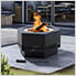 28-Inch Black Steel Wood Burning Outdoor Smokeless Fire Pit
