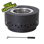 Sunjoy Group 28-Inch Black Steel Wood Burning Outdoor Smokeless Fire Pit