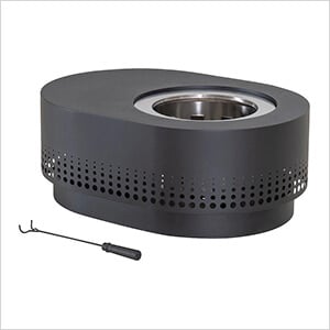 38-Inch Black Steel Wood Burning Outdoor Smokeless Fire Pit