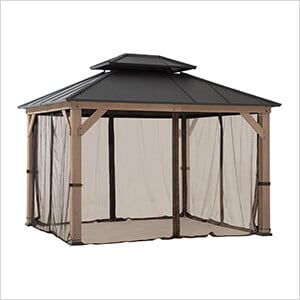 Replacement Mosquito Netting for 10 x 12 Wood Frame Gazebo (Brown)