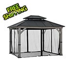Sunjoy Group Replacement Mosquito Netting for 10 x 12 Wood Frame Gazebo (Black)