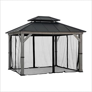 Replacement Mosquito Netting for 10 x 12 Wood Frame Gazebo (Black)