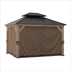 Replacement Privacy Curtains for 10 x 12 Wood Frame Gazebo (Brown)