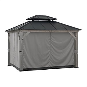 Replacement Privacy Curtains for 10 x 12 Wood Frame Gazebo (Grey)