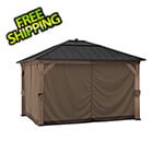 Sunjoy Group Replacement Privacy Curtains for 11 x 13 Wood Frame Gazebo (Brown)