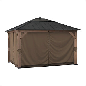 Replacement Privacy Curtains for 11 x 13 Wood Frame Gazebo (Brown)