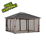 Sunjoy Group Replacement Mosquito Netting for 13 x 15 Wood Frame Gazebo (Brown)
