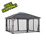 Sunjoy Group Replacement Mosquito Netting for 13 x 15 Wood Frame Gazebo (Black)