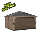 Sunjoy Group Replacement Privacy Curtains for 13 x 15 Wood Frame Gazebo (Brown)