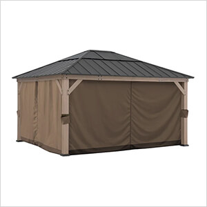 Replacement Privacy Curtains for 13 x 15 Wood Frame Gazebo (Brown)