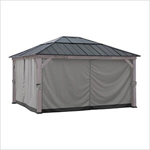 Replacement Privacy Curtains for 13 x 15 Wood Frame Gazebo (Black)