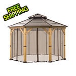 Sunjoy Group Replacement Mosquito Netting for 13 x 13 Hardtop Gazebo (Brown)