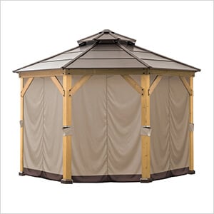 Replacement Privacy Curtains for 13 x 13 Hardtop Gazebo (Beige/Brown)