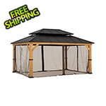 Sunjoy Group Replacement Mosquito Netting for 12 x 16 Wood-Framed Gazebos (Brown)