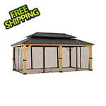 Sunjoy Group Replacement Mosquito Netting for 12 x 20 Hardtop Gazebos (Brown)