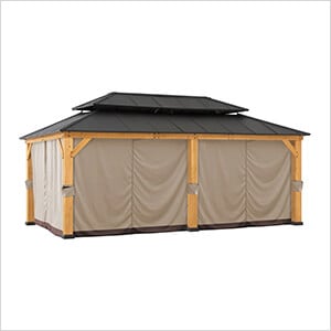 Replacement Privacy Curtains for 12 x 20 Hardtop Gazebos (Beige/Brown)