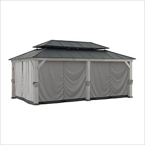 Replacement Privacy Curtains for 12 x 20 Hardtop Gazebos (Grey/Black)