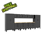 Armadillo Tough Black 12-Piece Garage Cabinet Set with Levelers