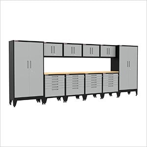 Grey 12-Piece Garage Cabinet Set with Levelers