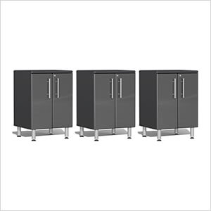3-Piece 2-Door Garage Cabinet Kit in Graphite Grey Metallic