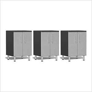 3-Piece 2-Door Garage Cabinet Kit in Stardust Silver Metallic