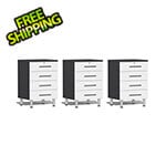 Ulti-MATE Garage Cabinets 3-Piece 4-Drawer Garage Cabinet Kit in Starfire White Metallic