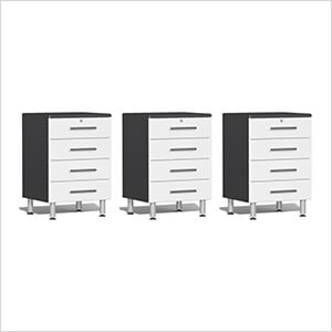 3-Piece 4-Drawer Garage Cabinet Kit in Starfire White Metallic