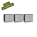 Ulti-MATE Garage Cabinets 3-Piece 2-Door Oversized Garage Cabinet Kit in Stardust Silver Metallic