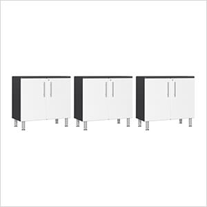 3-Piece 2-Door Oversized Garage Cabinet Kit in Starfire White Metallic