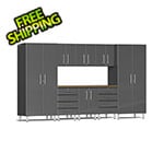 Ulti-MATE Garage Cabinets 9-Piece Garage Cabinet Kit with Bamboo Worktop in Graphite Grey Metallic