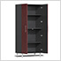 9-Piece Garage Cabinet Kit with Bamboo Worktop in Ruby Red Metallic