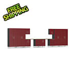 Ulti-MATE Garage Cabinets 12-Piece Garage Cabinet Kit with Bamboo Worktop in Ruby Red Metallic