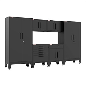 Black 6-Piece Garage Cabinet Set with Levelers