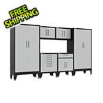 Armadillo Tough Grey 6-Piece Garage Cabinet Set with Levelers and Casters