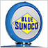 Blue Sunoco Tokheim 39 Style Gas Pump Replica with Hidden Mini Fridge