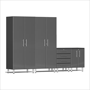 4-Piece Garage Cabinet System in Graphite Grey Metallic