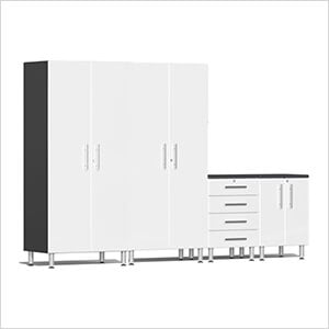 4-Piece Garage Cabinet System in Starfire White Metallic