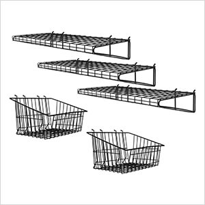 Stealth Slatwall Shelf and Basket Kit