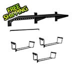 Proslat Stealth 48-Inch Heavy Duty Metal Shelf with Tool Holders and Clothing Rod