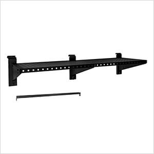 Stealth Slatwall 48-Inch Heavy Duty Metal Shelf with Clothing Rod