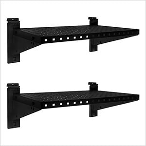 Stealth Slatwall 24-Inch Heavy Duty Metal Shelves (2-Pack)