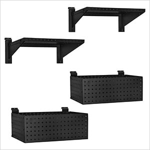 Stealth Slatwall Heavy-Duty Shelf and Basket Kit